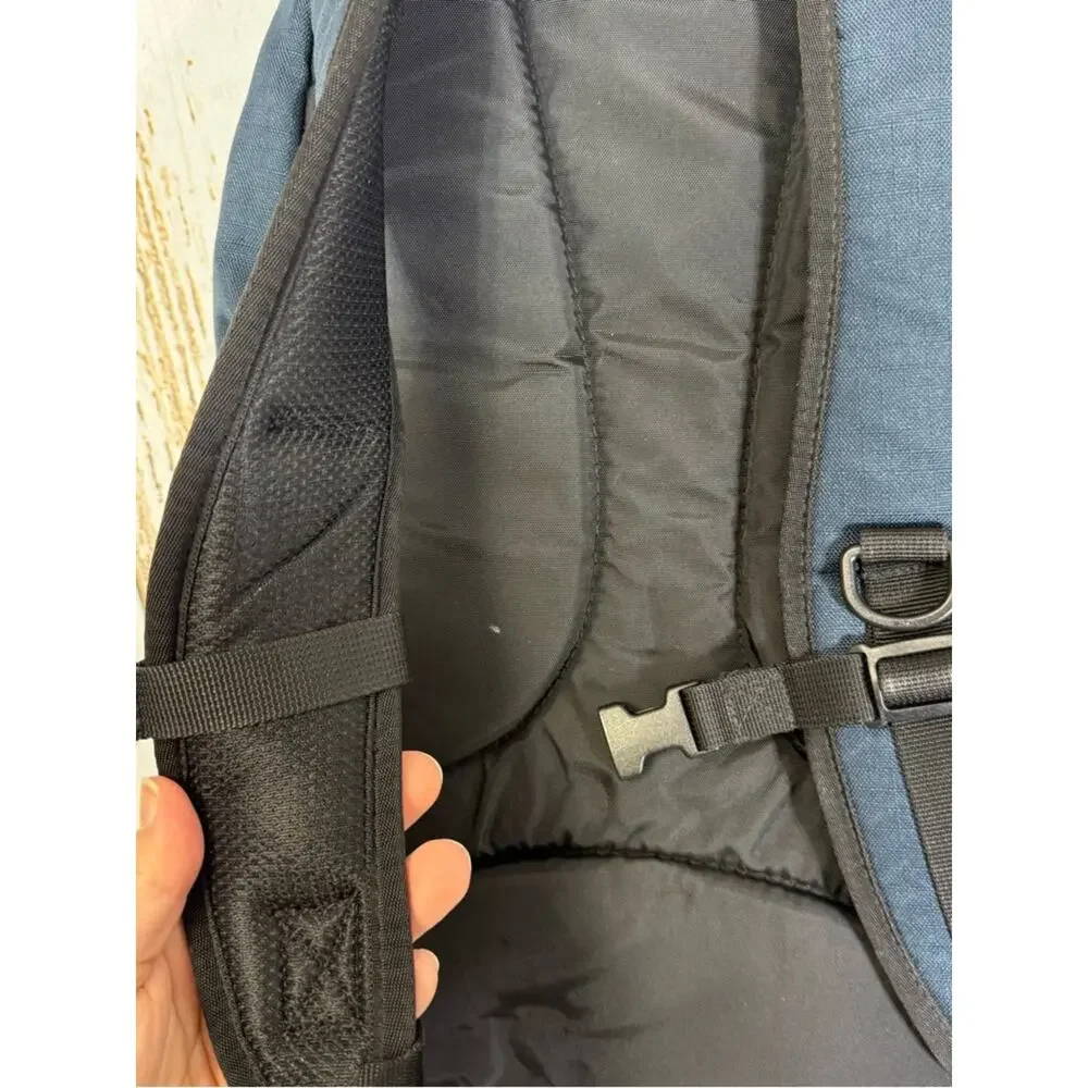 Eddie Bauer Black and Navy Travel Backpack Padded Straps. Good used condition!